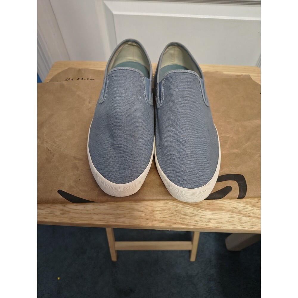 SeaVees Mens Baja Slip On Classic Sneakers Size 10.5 Blue Mirage  Linen Canvas
